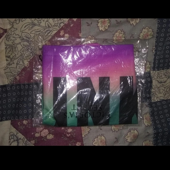 NEW VICTORIA'S SECRET PINK COOL & COMFY OMBRE DIP DYE SUNSET BRA & PANTY SET - Picture 7 of 7